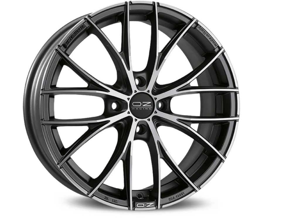 CERCHIO OZ ITALIA 150 4F 7X17 ET37 4X 98 68 MATT DARK GRAPHITE DIAMOND CUT TUV/NAD