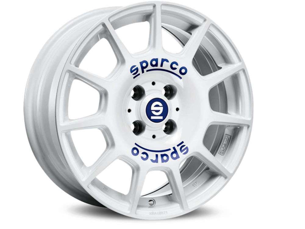LLANTA SPARCO WHEELS SPARCO TERRA 7X16 ET42 4X100 63,3 WHITE BLUE LETTERING TUV/NAD
