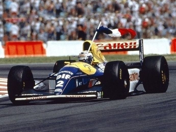 1993 Alain Prost wird mit OZ Formel-1-Weltmeiter auf Williams-Renault